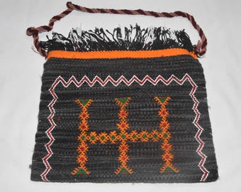 Large Berber Wool Tote - Sustainable Handmade Moroccan Handbag - One of a Kind Kilim Bag