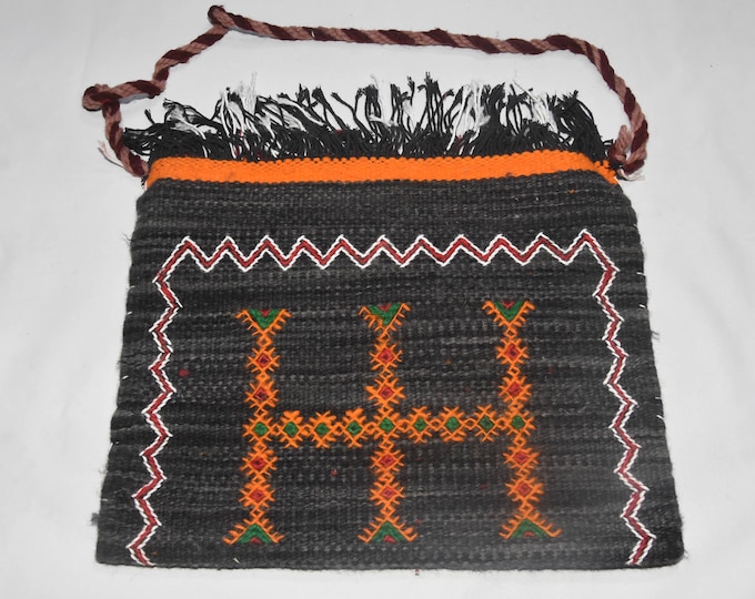 Large Berber Wool Tote - Sustainable Handmade Moroccan Handbag - One of a Kind Kilim Bag