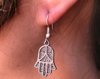 Berber Hamsa Earrings: Moroccan Ethnic Jewelry