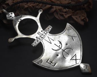 Tuareg Silver Cross Pendant, Tahoua Southern Cross, African Tribal Jewelry