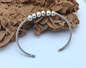 Handmade Touareg Silver Bracelet: Berber Tribal Boho Cuff
