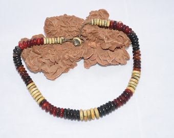 Vintage African Bead Necklace: Ethnic Tribal Jewelry, 1970s