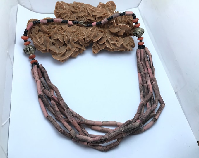 ethnic necklace vintage berber , old african beads necklace