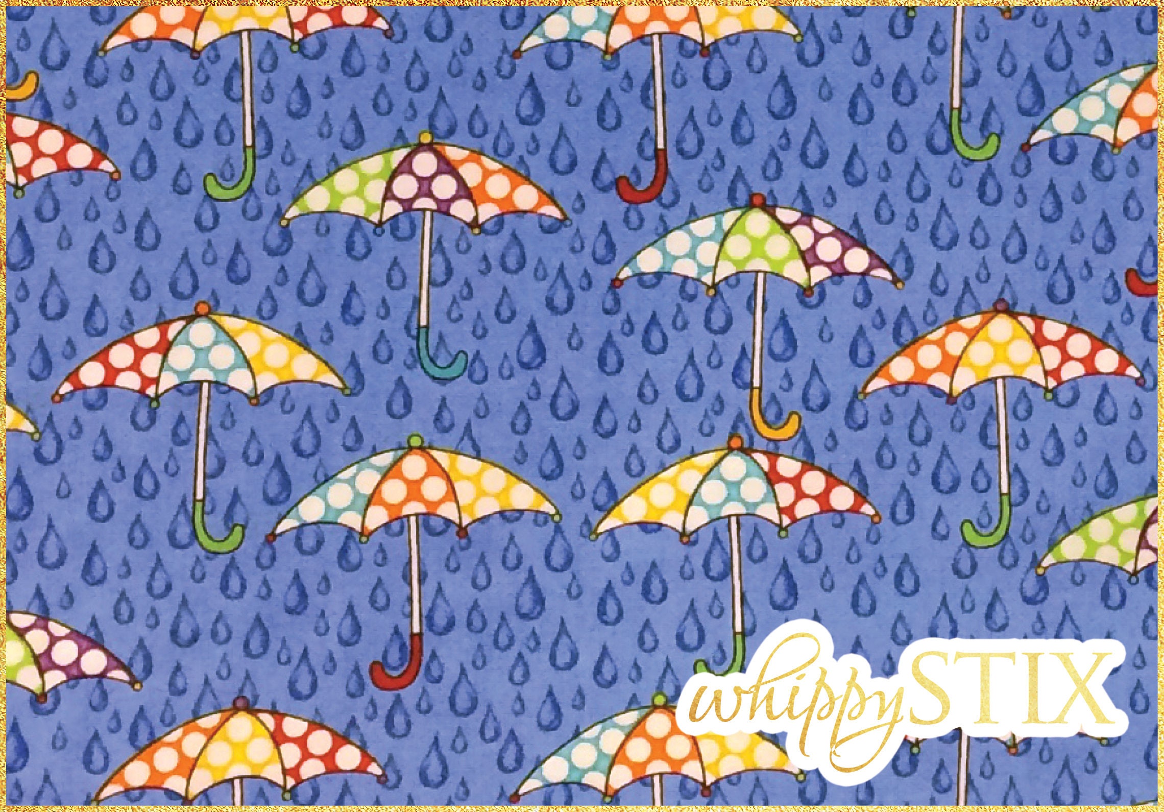 Umbrella Fabric By the Yard Blue Rainy Days and Rainy Nights Etsy