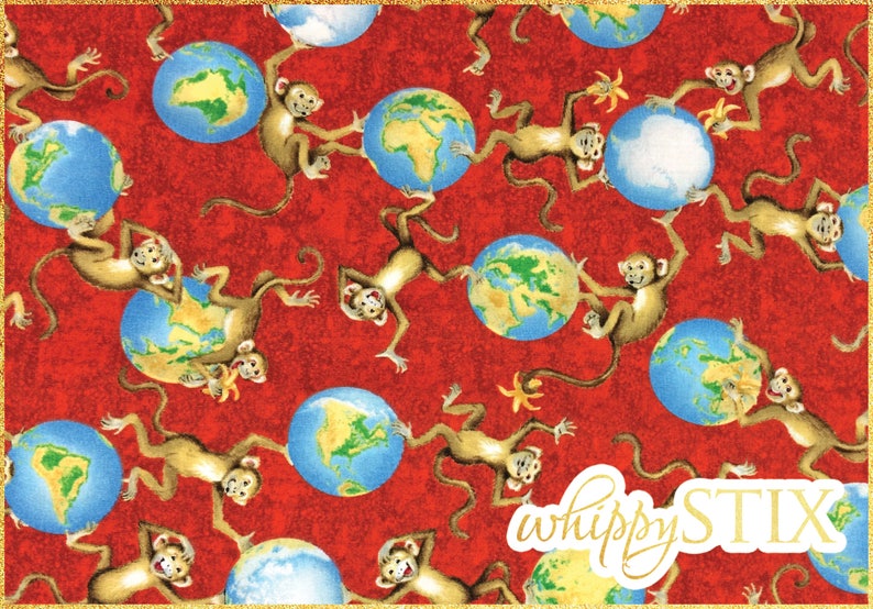 Monkey Fabric by the Yard Animals Around the World Lisa Mccue Etsy UK