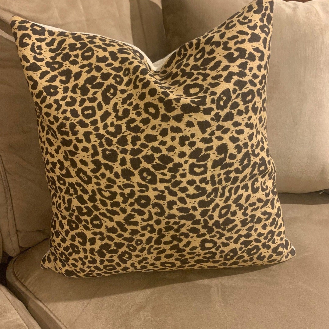 Cheetah Print Pillow Cover Cheetah Throw Pillow Dark Brown Etsy España