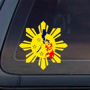 Philippine Flag SUN STAR ISLAND,5.4 x 5.4, Car Decal,Sticker,Car window decal, Car sticker. *Free Shipping*
