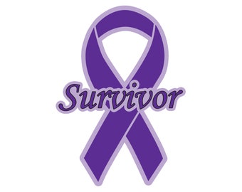 Lupus Cancer Breast Awareness "Survivor-Lupus" Purple 6"x3"