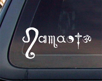 Namaste Yoga Om Ohm,White,8 x 3.2,Decal,Sticker,Car window decal, Car sticker.        *Free Shipping*