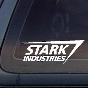 Stark Industries Homem de Ferro Vingadores Marvel, 7 x 2,7, Decalque, Adesivo, Decalque para janela de carro, Adesivo de carro. *Frete grátis*