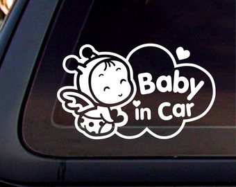 Baby in Car: Bee 7x5,Decal,Sticker,Car window decal, Car sticker.          *Free Shipping*