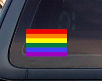 LGBT Gay Pride Rainbow Flag Car Decal  Sticker,3 x 2,  Decal,Sticker,Car window decal, Car sticker. *Free Shipping*