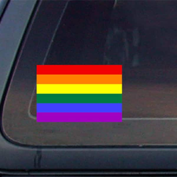 LGBT Gay Pride Rainbow Flag Car Decal  Sticker,3 x 2,  Decal,Sticker,Car window decal, Car sticker. *Free Shipping*