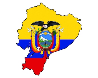 Ecuador Flag-Map 5.5"x5"