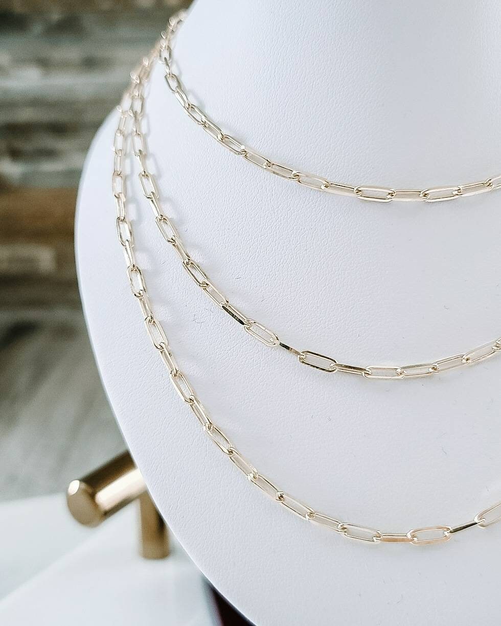 Gold Vermeil paperclip necklace Etsy