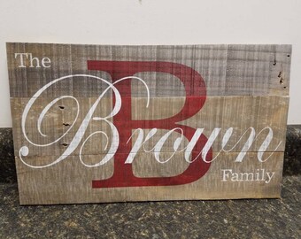 Personalized Sign,Custom Name Wood Sign, Wedding Gift Sign, Pallet Last Name Sign, Rustic Sign, Established Date Family Sign,