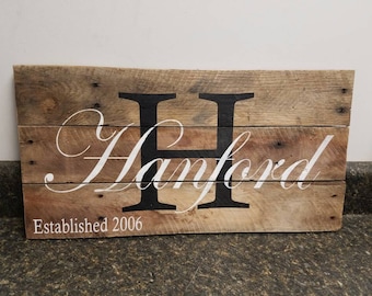 Personalized Wood Sign,Custom Name Wood Sign,Last Name Sign, Wedding Gift Sign, Established Date Family Sign, Anniversary Gift, Rustic