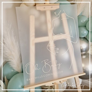 Baby Shower, New Baby, Gender Reveal Acrylic Disc Signage Label, Sail Board Labels, Welcome To Signs, Easel Labels, Personalised Vinyl