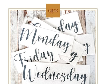 Days of the Week Labels, Decal Vinyl Bundle Labels, Personalised Labels, Organising Labels, Monday to Sunday