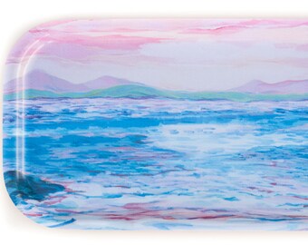 Island of my Dreams, Western Isles, Scotland, Wooden Serving Tray, 43x22 cm, by Olga Saxin