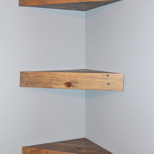 Rustic Corner Wall Shelves 3 Etsy