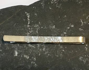 Sterling Silver Hand engraved tie bar - contemporary tie slide - groom tie clip - groomsmen gift - fathers day gift  - hand made in Cornwall