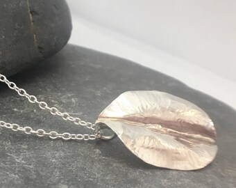 Blatt Halskette - Blätter Anhänger - zarte Blätter - Sterling Silber Blätter - Blatt Schmuck - Natur inspiriert Schmuck - handgemacht in Cornwall