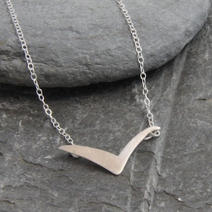 Seagull necklace flying bird bird necklace sterling silver bird necklace sea gulls inspired by the sea handmade in Cornwall image 1