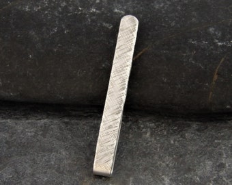 Silver tie slide - sterling silver tie slip - hammered tie clip - patterned tie clip - groomsmen gift - father gift - hand made in Cornwall