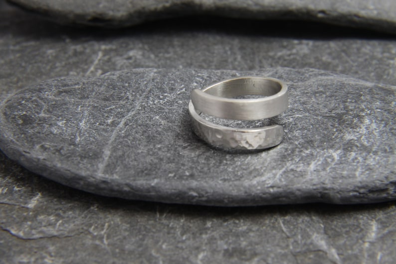 Sterling Silver Wrap Ring Hammered Thumb Ring Reflections Etsy UK