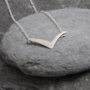 Seagull necklace flying bird bird necklace sterling silver bird necklace sea gulls inspired by the sea handmade in Cornwall image 2