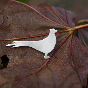 Pheasant pin - pheasant lapel pin - game bird tie tack - silver pheasant broach - field sport gift - shooting gifts - handmade in Cornwall