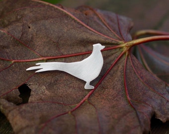 Pheasant pin - pheasant lapel pin - game bird tie tack - silver pheasant broach - field sport gift - shooting gifts - handmade in Cornwall