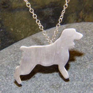 Spaniel necklace - Cocker Spaniel - Springer Spaniel - working Spaniel necklace - Sterling Silver Spaniel necklace -  handmade in Cornwall