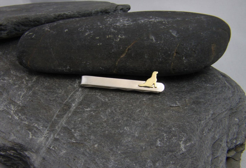 Labrador retriever tie clip Labrador tie slide Labrador gifts working Labrador 925 silver dog tie bar hand made in Cornwall image 4