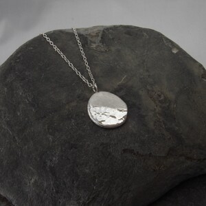 Hammered Sterling Silver Pebble Pendant - Sea Inspired Necklace ...