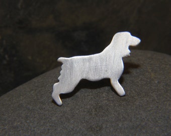 Spaniel pin - dog lapel pin - Spaniel tie tack - Cocker Spaniel - Springer spaniel - working dog - spaniel lovers - handmade in Cornwall UK