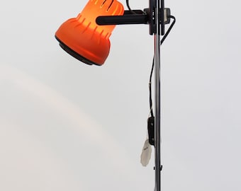 Lámpara de pie Besigheimer de los años 70, modelo 1282 – foco ajustable naranja E27, lámpara de pie vintage de diseño industrial Richard Essig