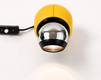AKA Halogen 20 Space Age Table Lamp | DDR VEB Lengefeld Yellow Chrome Lamp | 1970s Futuristic Orb Light | Mid Century Design