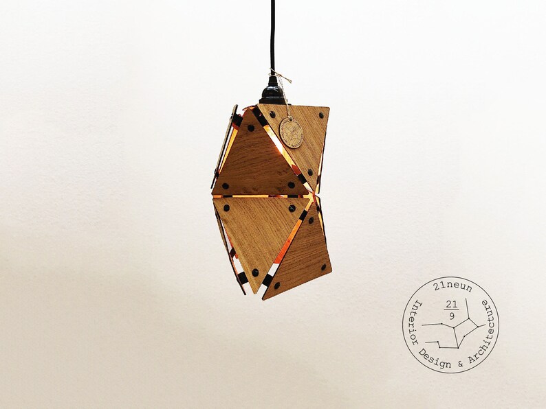 21neun Hängeleuchte Star.Light 2.0 Eiche Holz Deckenlampe Hängelampe Wood Pendant Pendelleuchte Skateboard Furnier Warm Designerlampe Bild 1