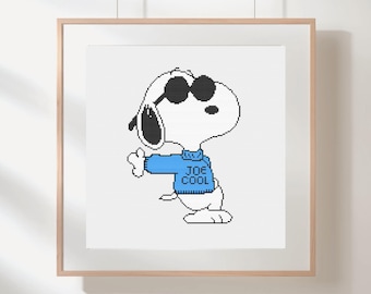 専用ページ　(スヌーピー様) ベビースヌーピーの眠っているクロスステッチパターンの即時デジタル