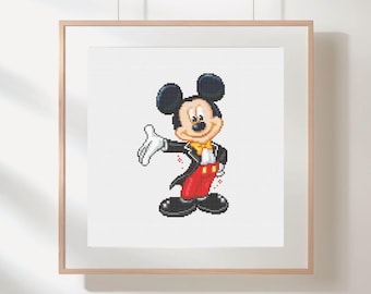 ミッキー＆ミニーマウスカップルのクロスステッチパターンPDF