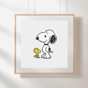 Modèle de point de croix Snoopy Woodstock, dessin animé PDF cacahuètes (téléchargement instantané)