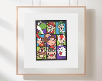 Patrón de punto de cruz de Super Mario (PDF): Mario, Luigi, Yoshi, Donkey Kong y sus amigos (descarga digital)