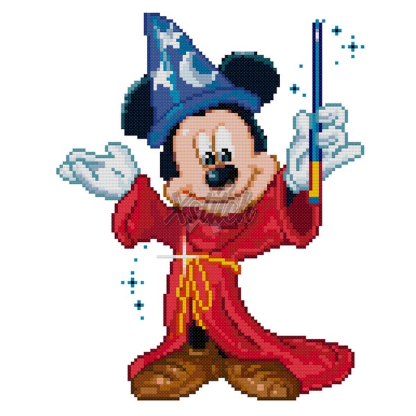 Mickey Mouse And Minnie Mouse Cross Stitch Pattern