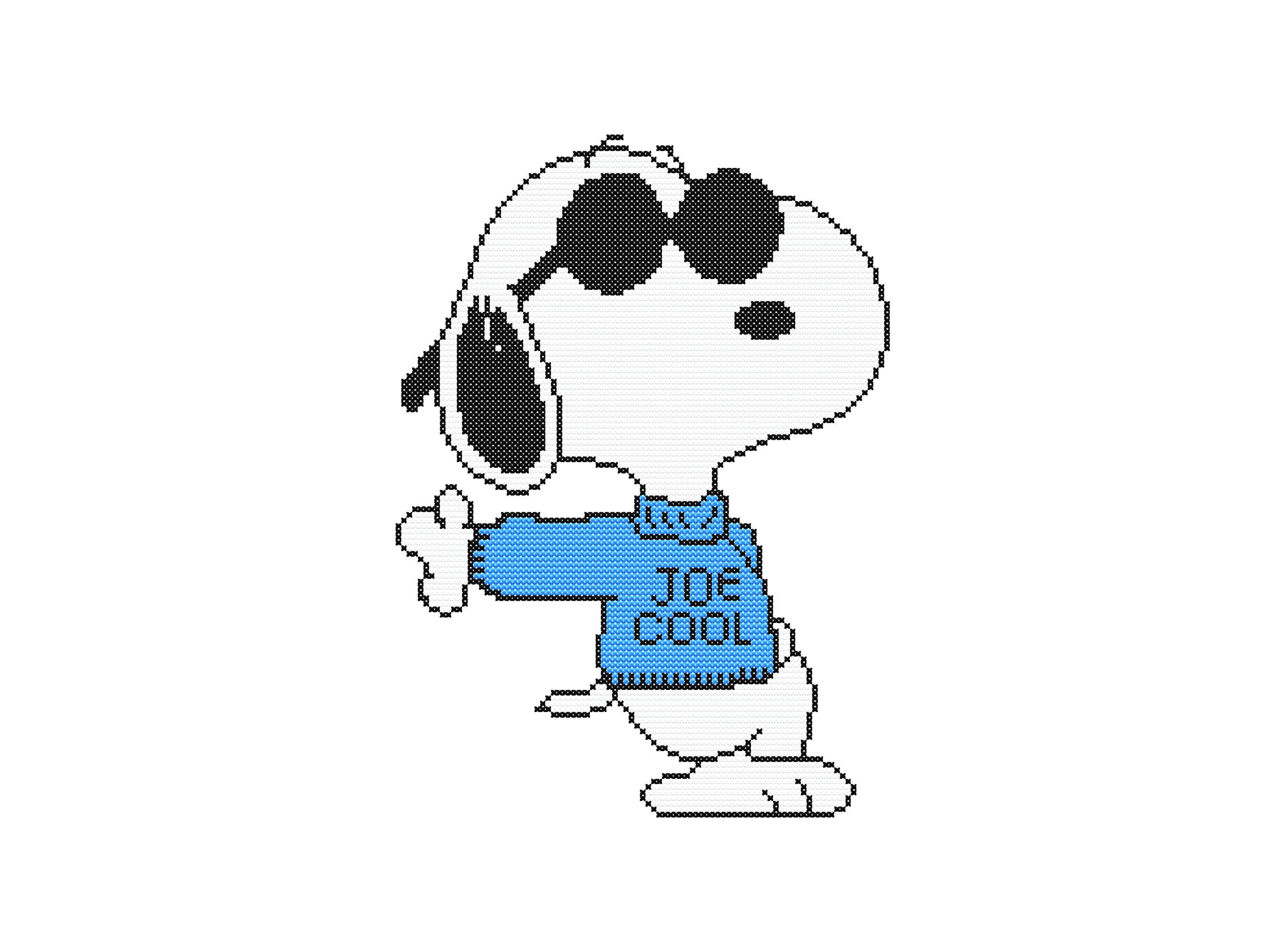 Snoopy “joe Cool” Cross Stitch PDF Pattern – Peanuts Cartoon