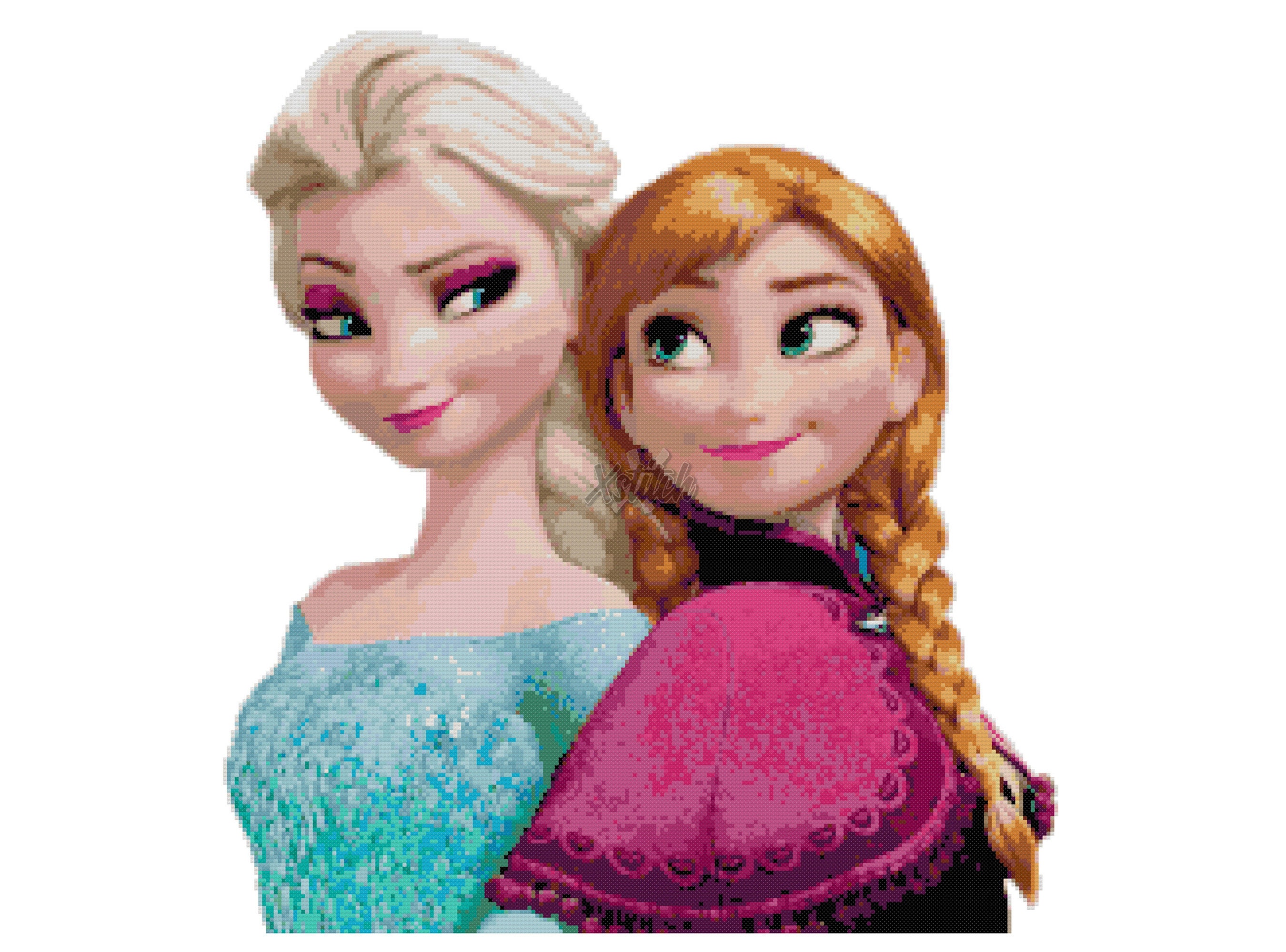 Frozen Elsa Anna Cross Stitch Pattern - Etsy