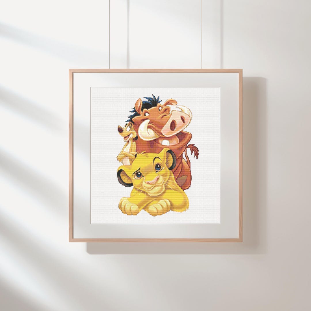 Lion King Cross Stitch Pattern: Simba, Timon & Pumbaa (PDF Download) - Etsy