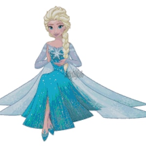 Frozen Elsa Anna Cross Stitch Pattern