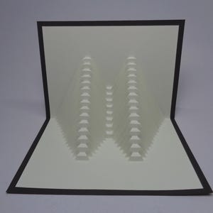 Twin Peaks Origamic Architecture Pop‑Up Card – 3D Kirigami Paper Art – Handmade Gift